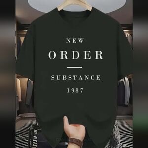 New Order Substance Black Graphic T-Shirt L